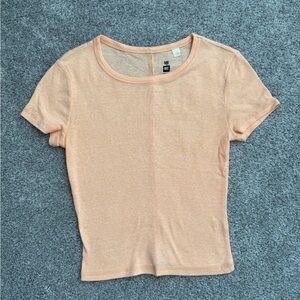 Me to We Essentials Peach Ribbed Tee